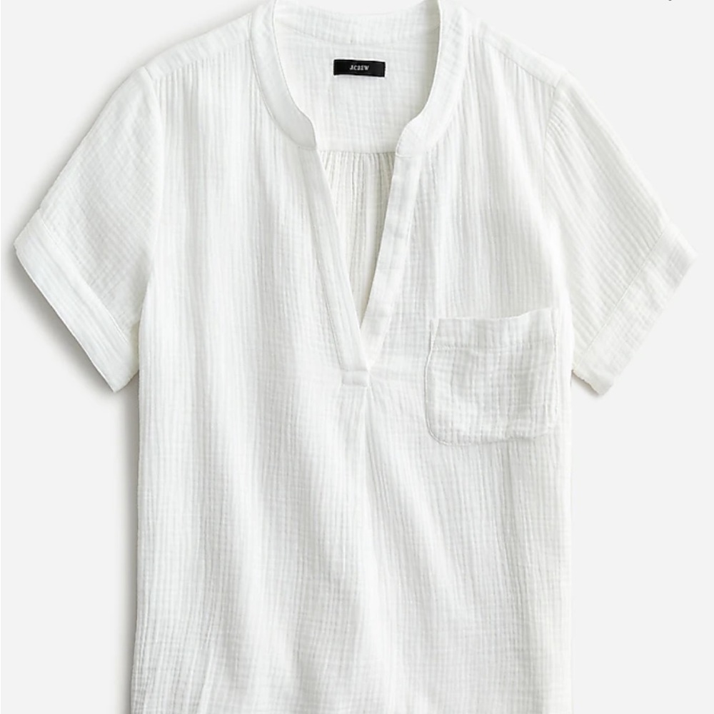 J Crew V-neck soft gauze popover